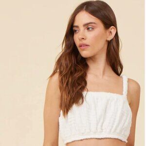 Vintage Havana cropped white tank in medium and large